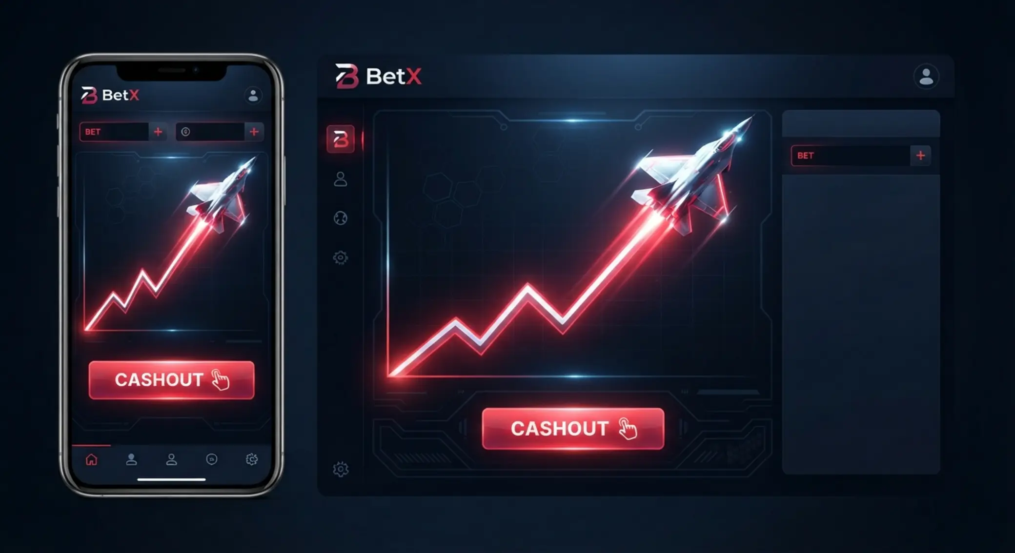 Aviator interface with rising multiplier and cash out control