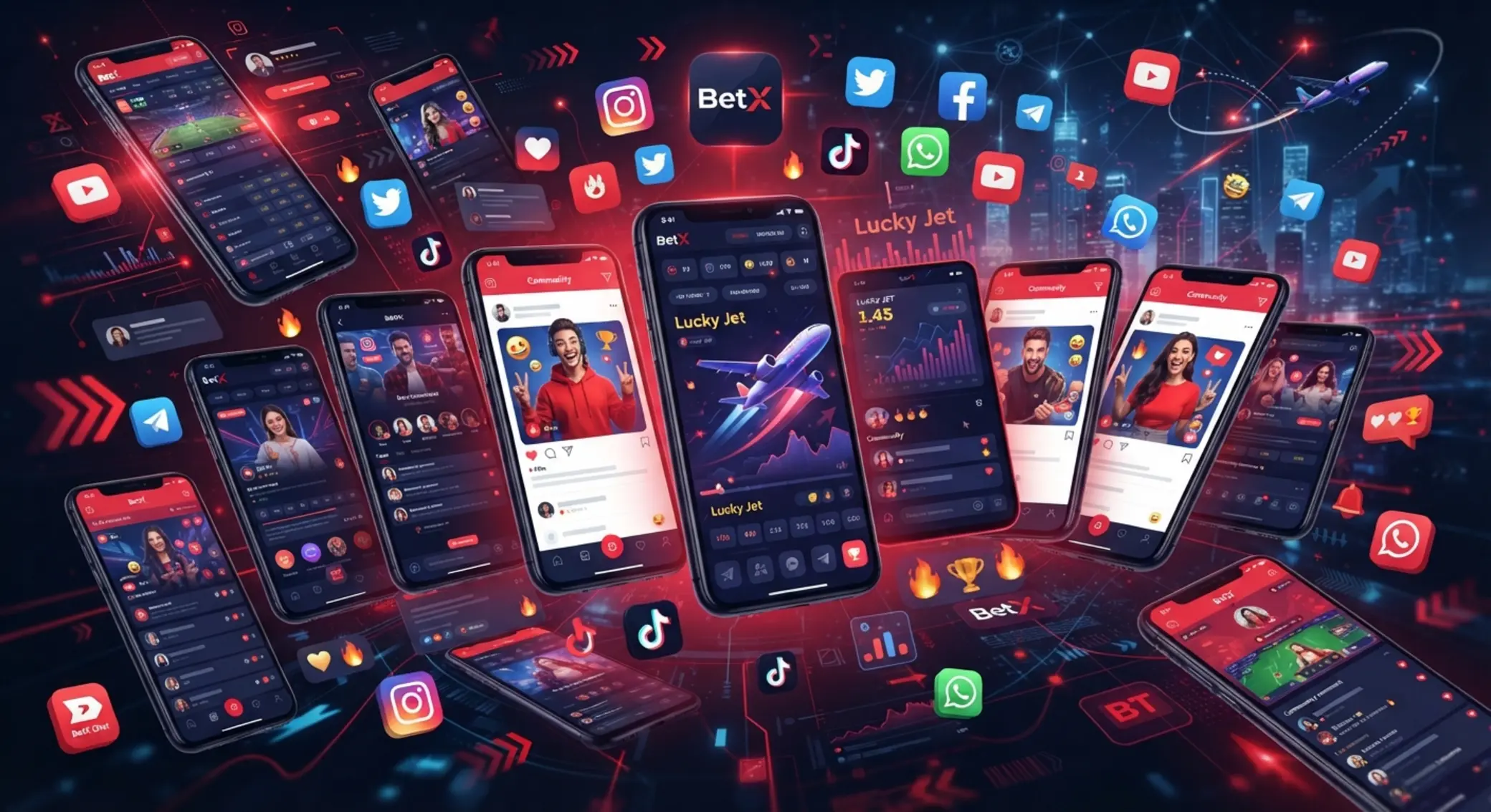 BetX social media community collage for Aviator updates