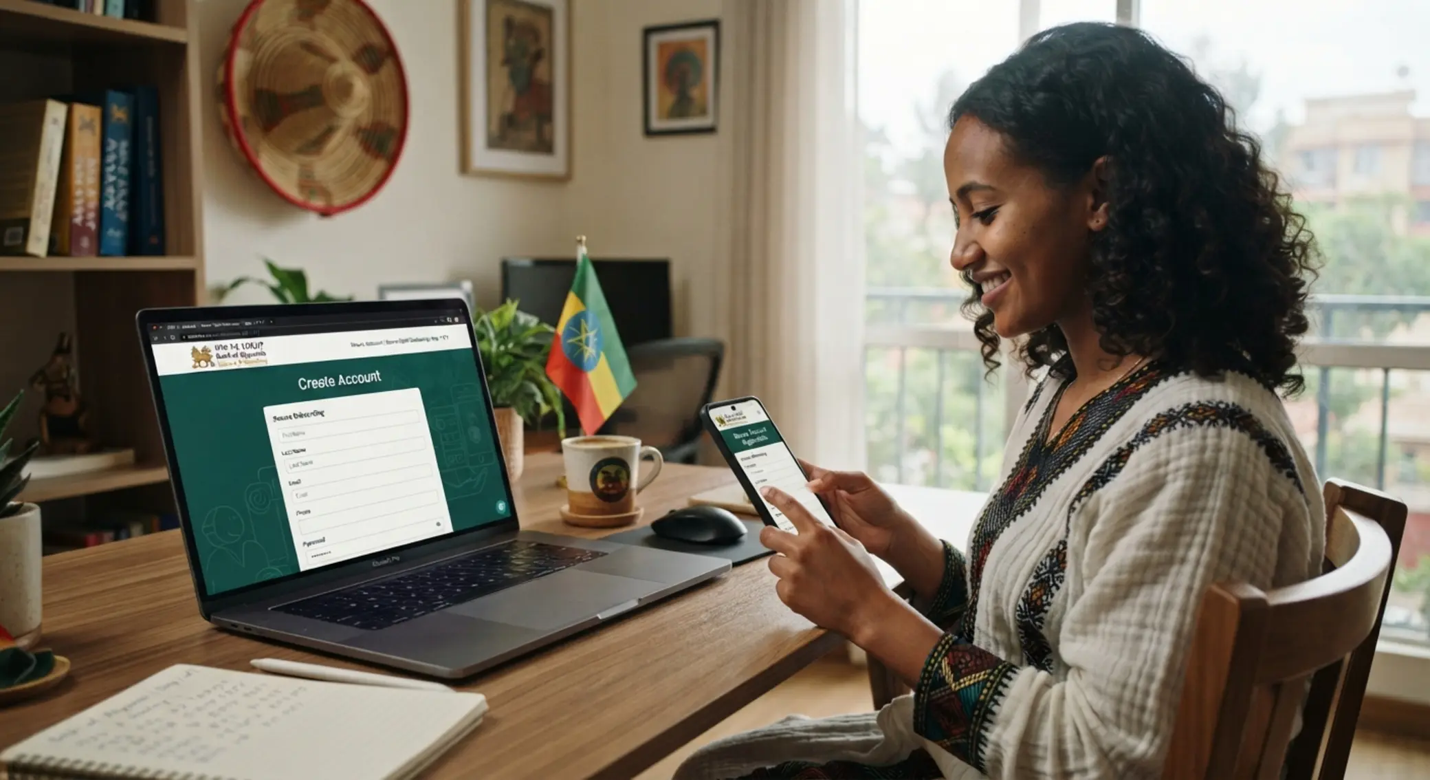 BetX registration on smartphone and laptop with matching account sign-up screens