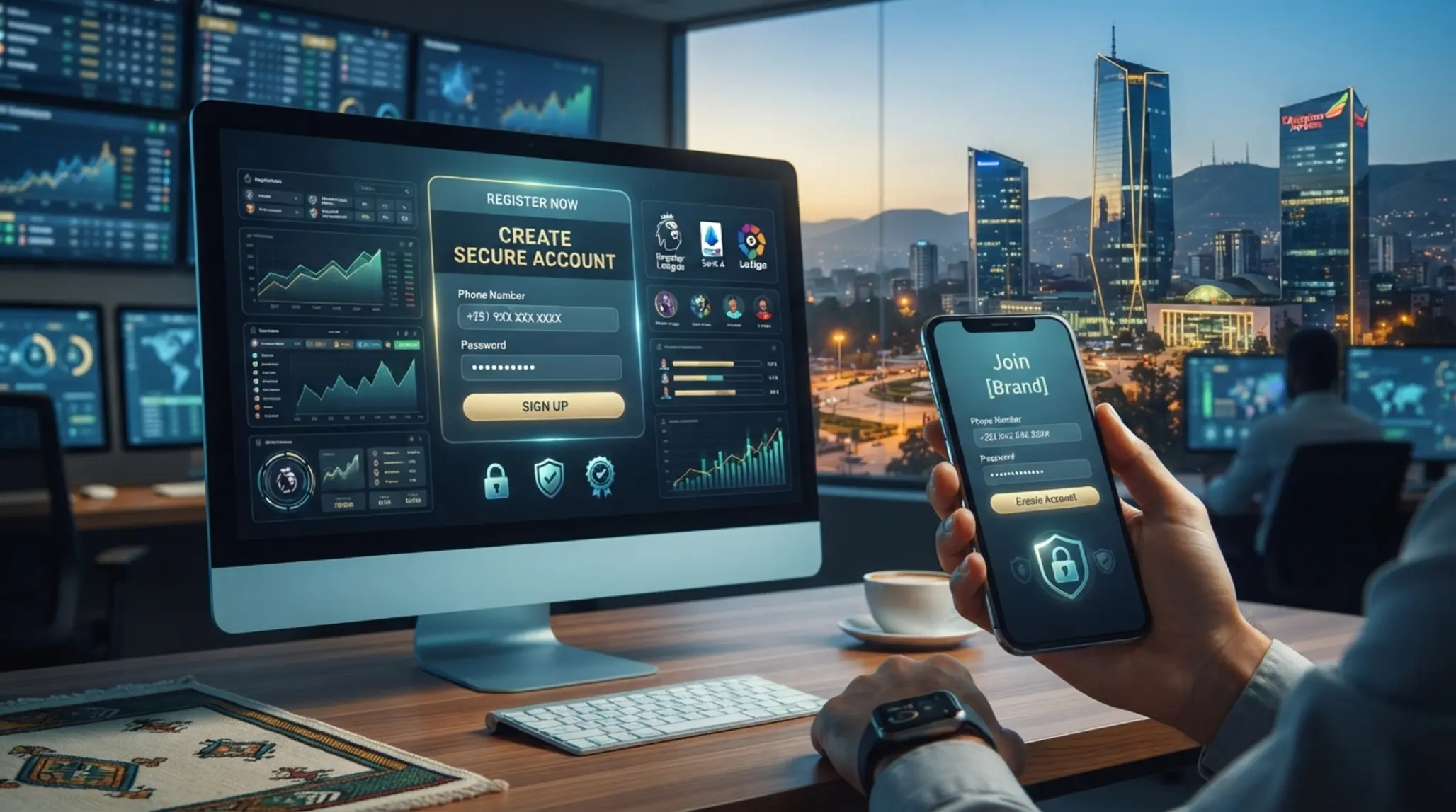 BetX registration banner with mobile sign-up interface and Ethiopian-themed secure account visuals