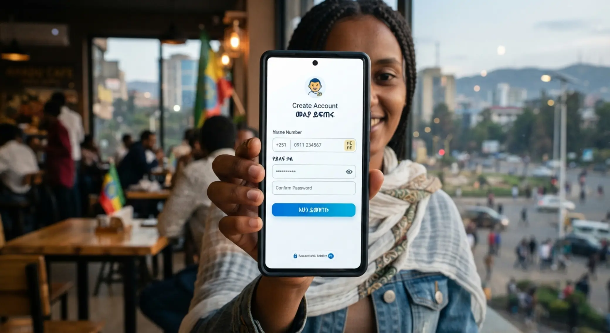 Simple BetX registration form with phone and password for users in Ethiopia