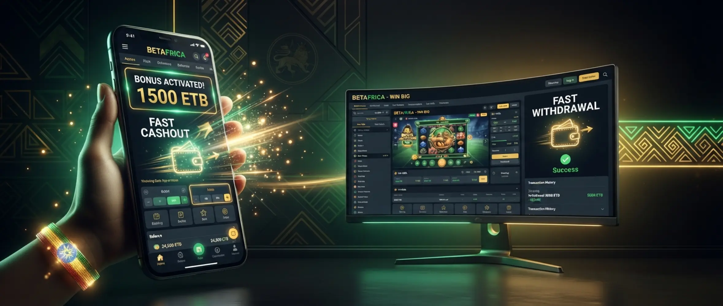 BetX style hero banner for Ethiopian players with ETB payment and instant reward theme