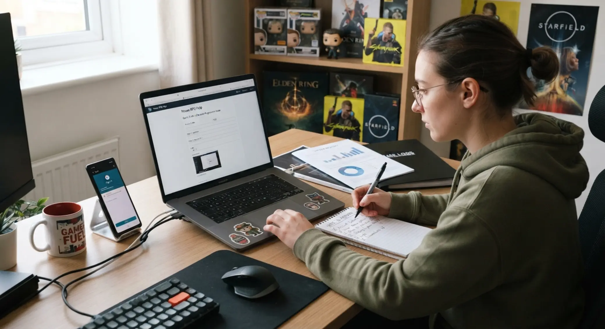 Player preparing account details and documents before contacting support