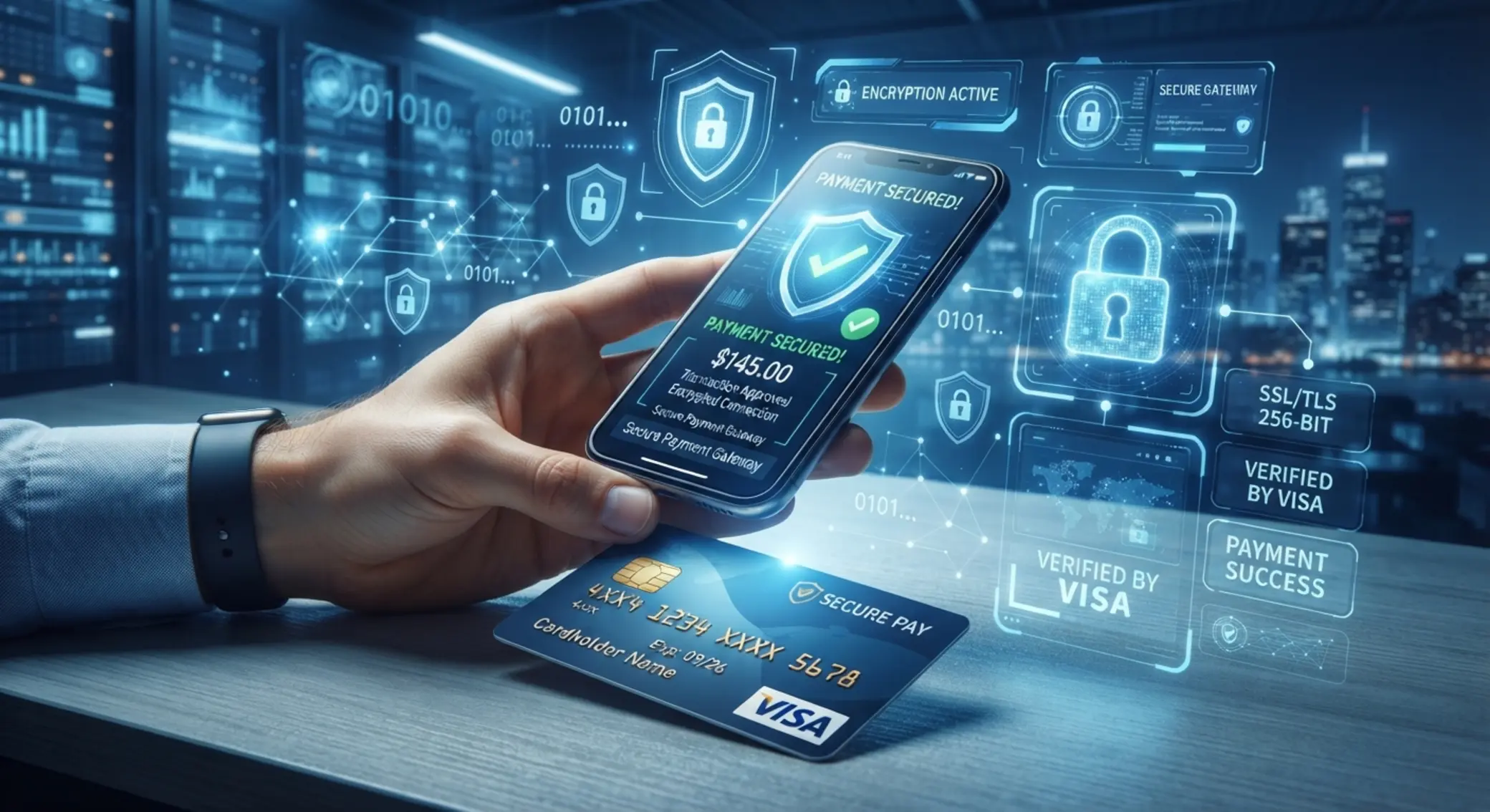 Protected Visa transaction with lock and shield on BetX