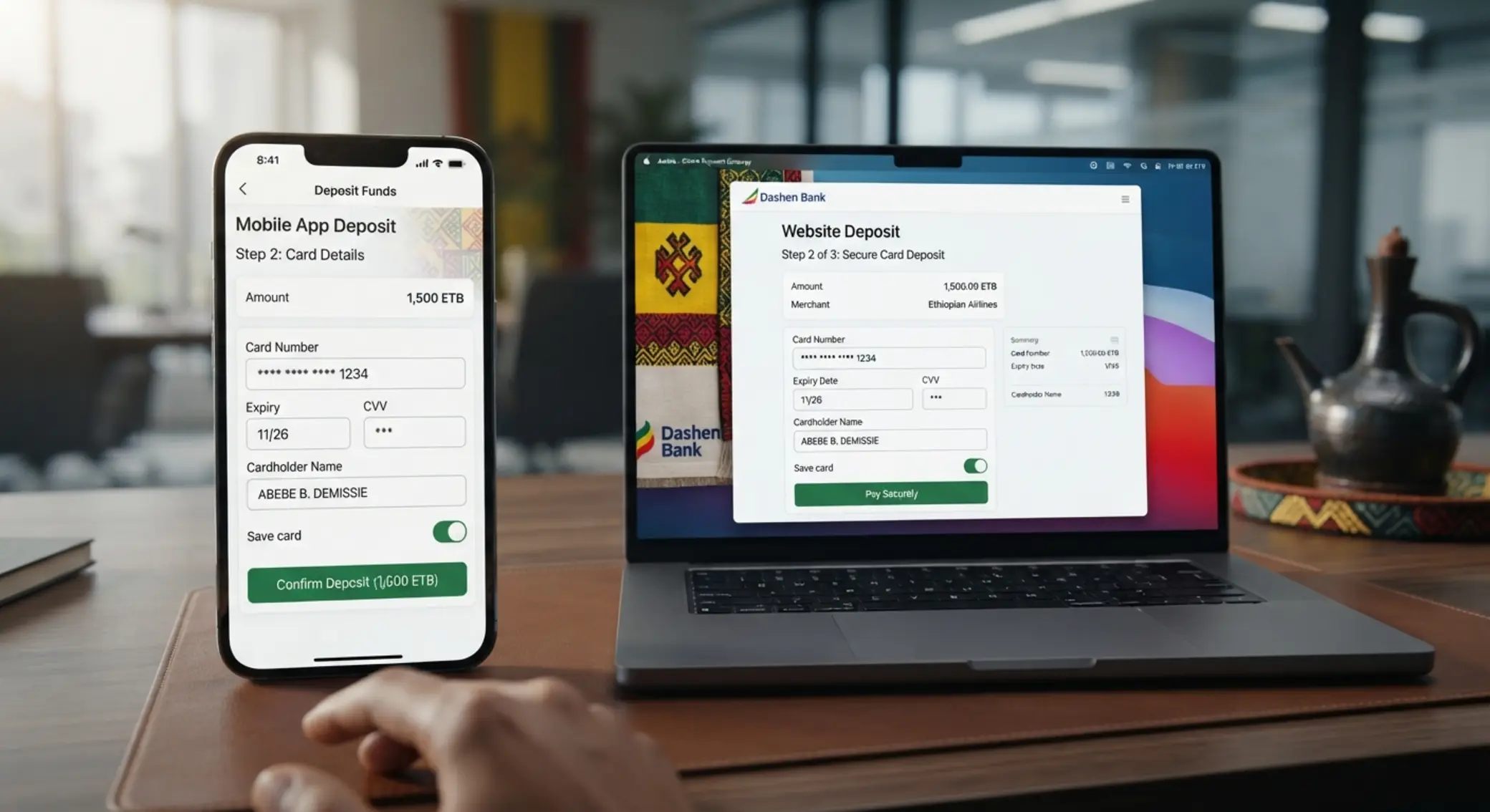 Visa deposit process on BetX website and mobile app