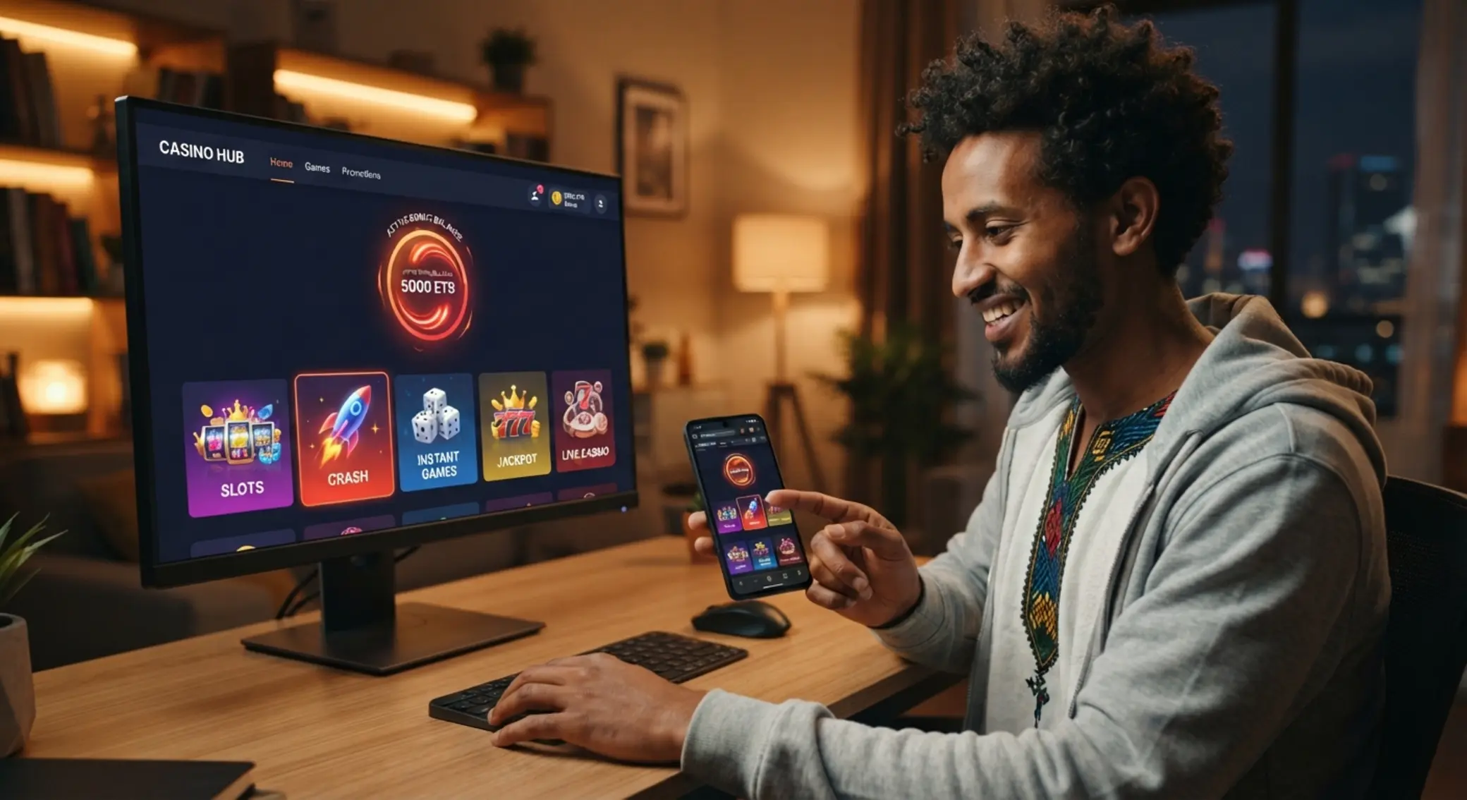 Player choosing game categories with an active bonus balance